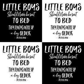 8"x8" Little Boys Quote / Black & White