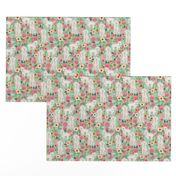 cockapoo floral fabric dogs and flowers design cockapoo fabric - mint