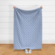 Australian Kelpie Floral Silhouette fabric periwinkle