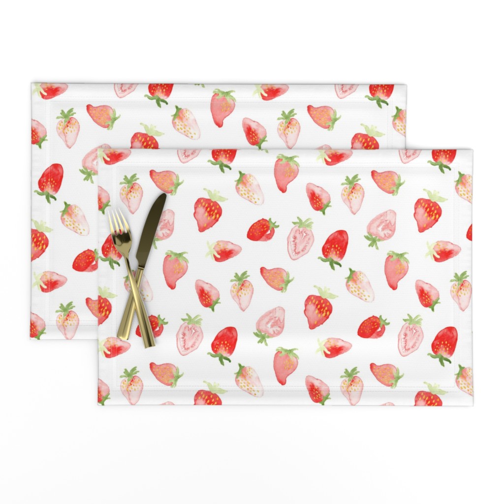 Strawberry Watercolor || Red Summer Fruit Food Large 4th of July Miss Chiff Designs