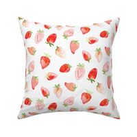 Strawberry Watercolor || Red Summer Fruit Food Large 4th of July Miss Chiff Designs