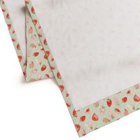 Strawberry Strawberries Watercolor Green || Red Summer Fruit 4th of July Miss Chiff Designs