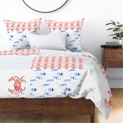 17-02E 54 " Nautical Sea Crab Tea Towel Set