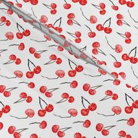 Cherry Red watercolor || summer fruit food black white Italy 4th of July Miss Chiff Designs