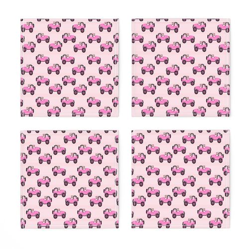 corgi adventure fabric pink car and dog fabric cute corgi design - pink