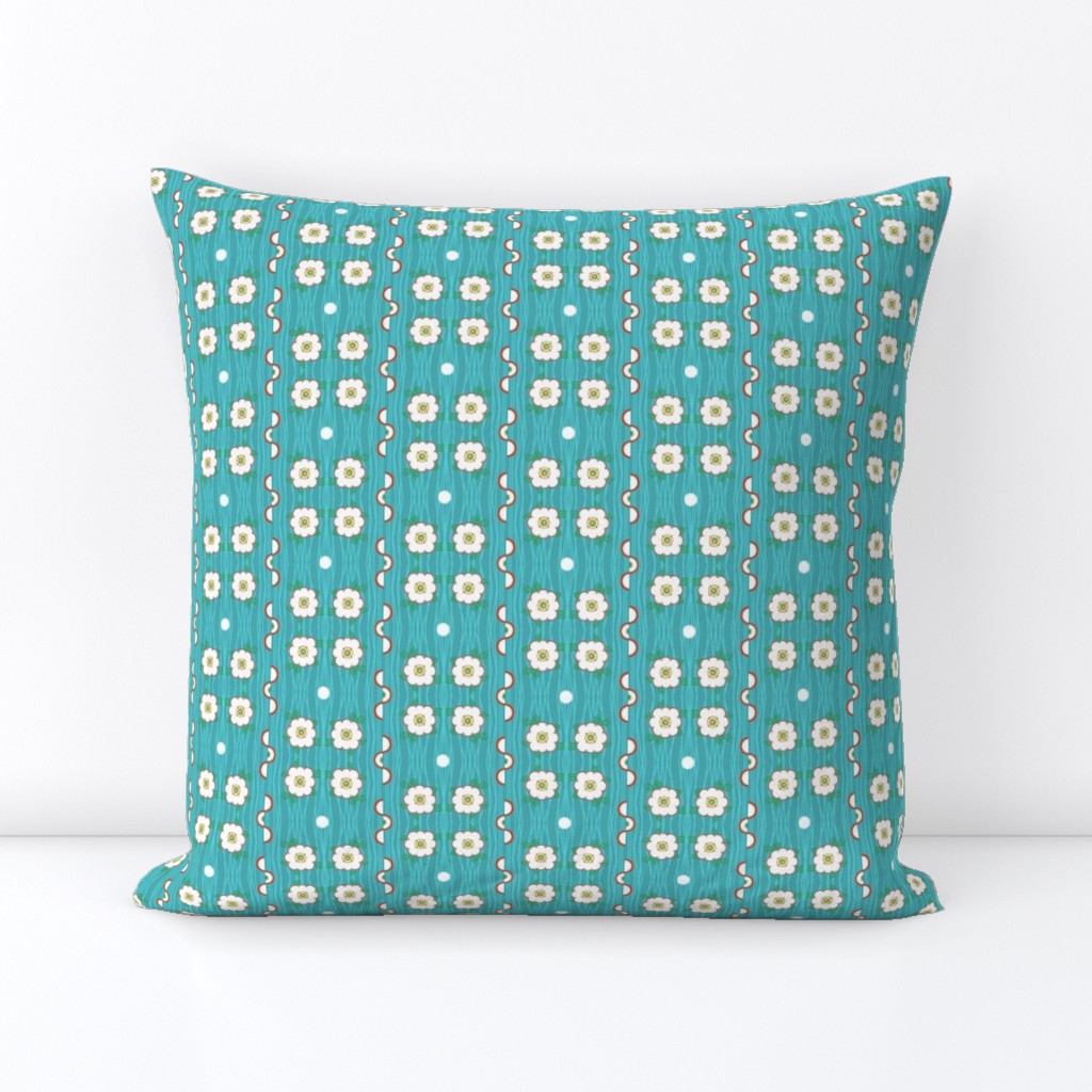 Late to the Party! - Blue/Fox  mini print flower dot 