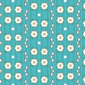 Late to the Party! - Blue/Fox  mini print flower dot 