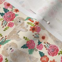 cockapoo fabric dog florals fabric cockapoo cream dog fabric - cream