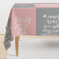 (54") Minky - fat quarter- typography blankets 