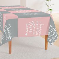 (54") Minky - fat quarter- typography blankets 