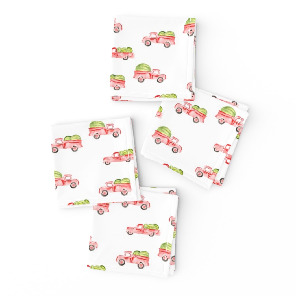 Red Farm Truck || Boy Watermelon Watercolor || Summer fruit food state fair_Miss Chiff Designs