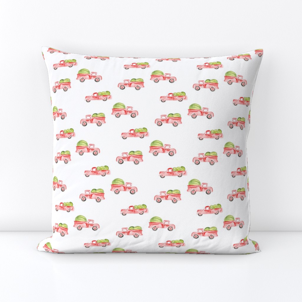 Red Farm Truck || Boy Watermelon Watercolor || Summer fruit food state fair_Miss Chiff Designs