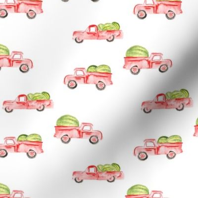 Red Farm Truck || Boy Watermelon Watercolor || Summer fruit food state fair_Miss Chiff Designs