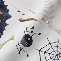 Halloween Night // White - Ghost, Pumpkin, Bat, Moon, Boo, Kids, Spider, Spooky