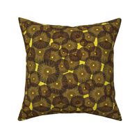 Pinwheels In Space Brown Yellow Medium