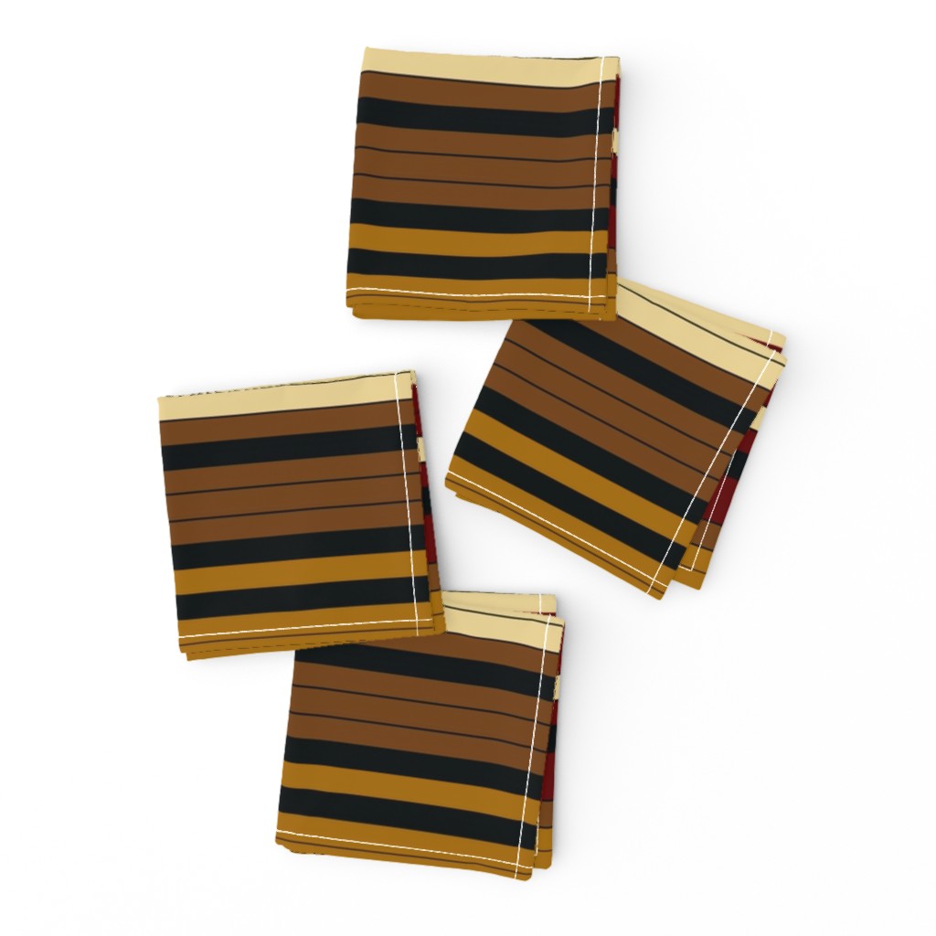 Hawaiian Stripes - Bronze Gold Lava Red Ivory