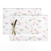 Watercolor Dragonflies // White