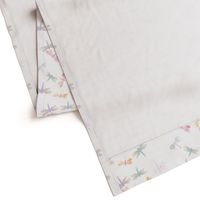 Watercolor Dragonflies // White