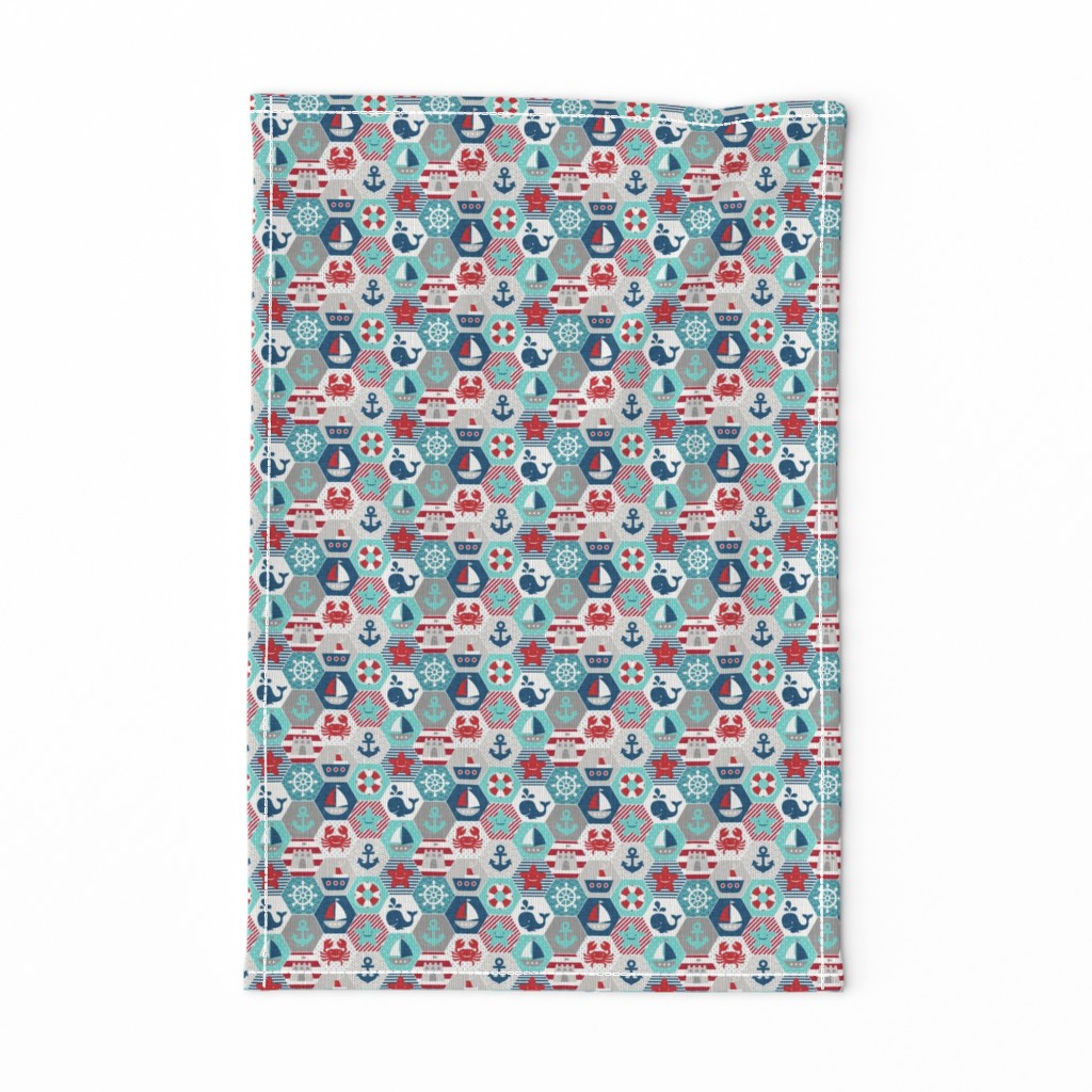 nautical baby - hexagonal quilt, mini