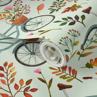 autumn bike ride - light mint, large