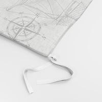 Large Scale / Sailboats / Black On White Background