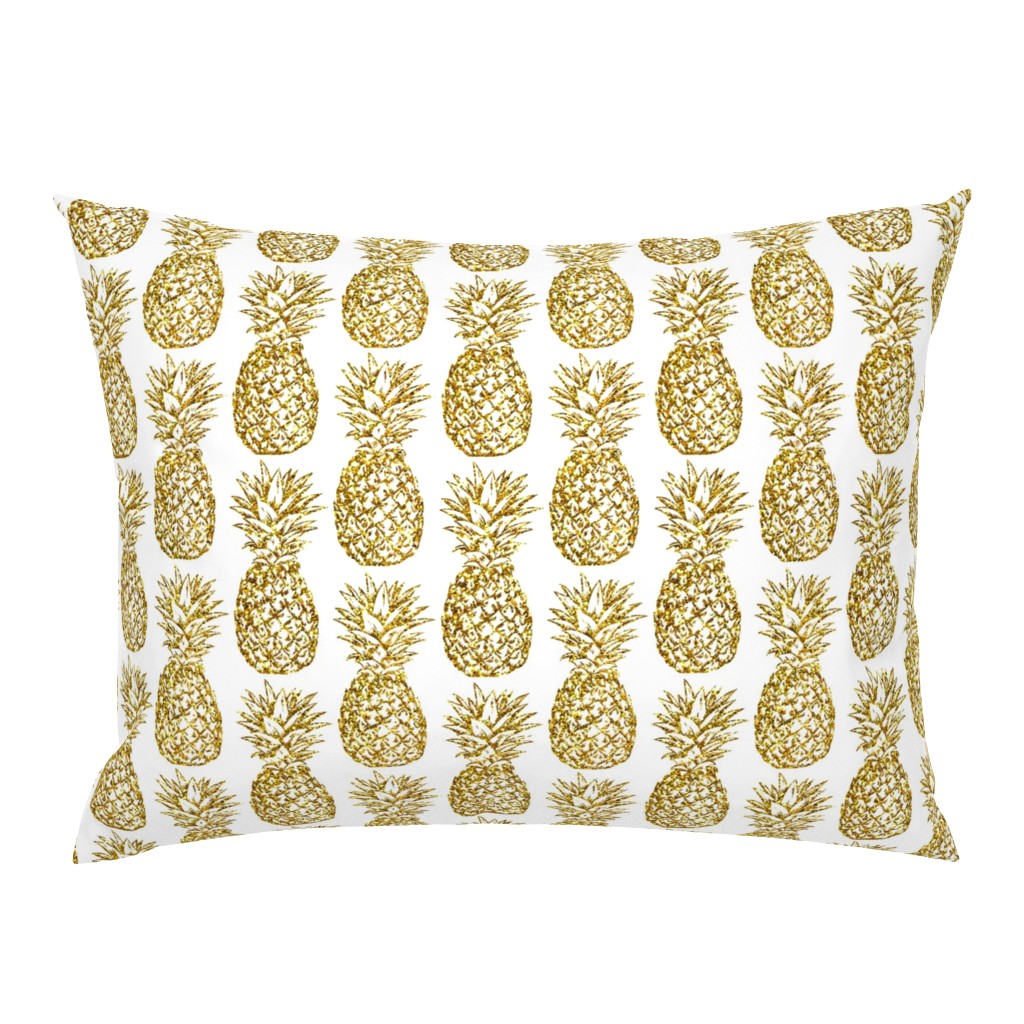 gold glitter classic pineapples - white