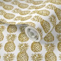 gold glitter classic pineapples - white