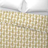 gold glitter classic pineapples - white