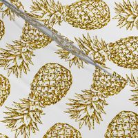 gold glitter classic pineapples - white