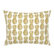 gold glitter classic pineapples - white