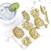 gold glitter classic pineapples - white