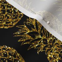 gold glitter classic pineapples - black