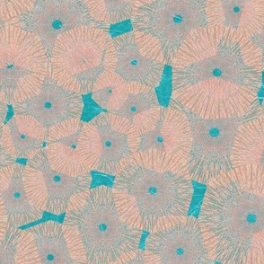 Pinwheels In Space Pink Aqua Medium