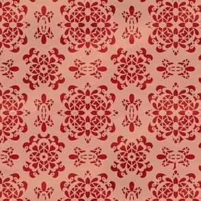 Tomato Red Reverse Old Lace 1  7x7