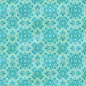 Aqua Reverse Old Lace 1  7x7