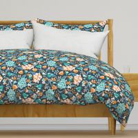 Amilee - Floral Navy Blue