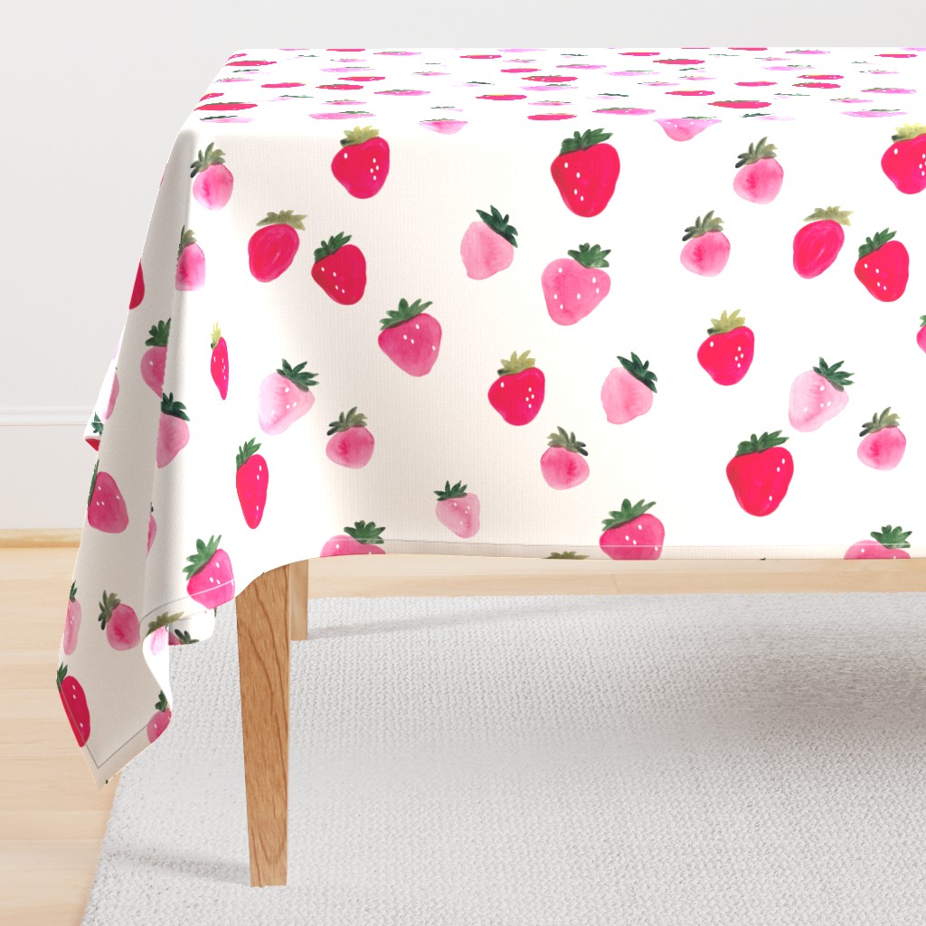 Watercolor strawberries - oversized sideways