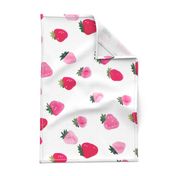 Watercolor strawberries - oversized sideways