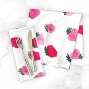 Watercolor strawberries - oversized sideways