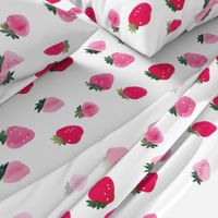 Watercolor strawberries - oversized sideways