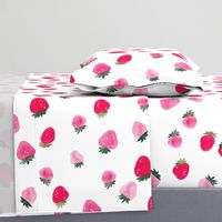 Watercolor strawberries - oversized sideways