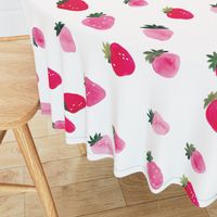 Watercolor strawberries - oversized sideways