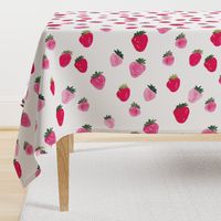 Watercolor strawberries - oversized sideways