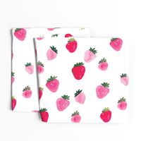 Watercolor strawberries - oversized sideways