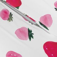 Watercolor strawberries - oversized sideways