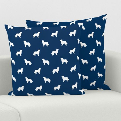 Bernese Mountain Dog silhouette dog breed pattern navy