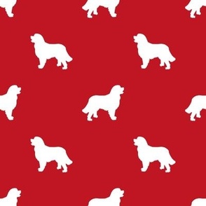 Bernese Mountain Dog silhouette dog breed pattern red