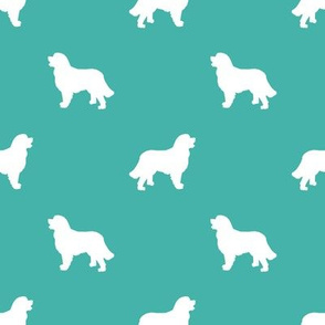 Bernese Mountain Dog silhouette dog breed pattern turquoise