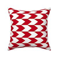 Red White and Faux Gold Chevron Stripes