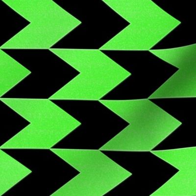 Neon Green and Black Chevron Stripes